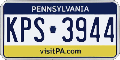 PA license plate KPS3944