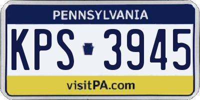 PA license plate KPS3945