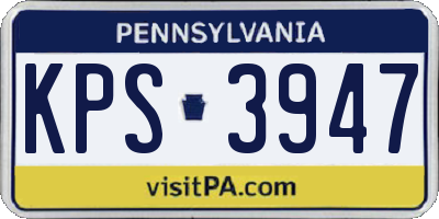 PA license plate KPS3947