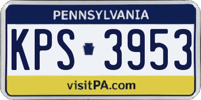 PA license plate KPS3953