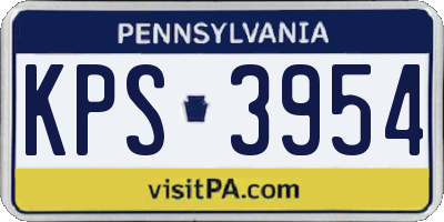 PA license plate KPS3954