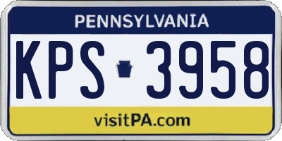 PA license plate KPS3958