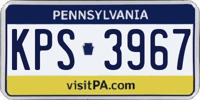 PA license plate KPS3967