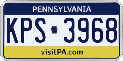PA license plate KPS3968