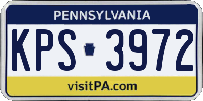 PA license plate KPS3972