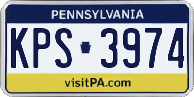 PA license plate KPS3974