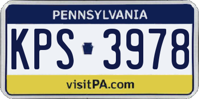 PA license plate KPS3978