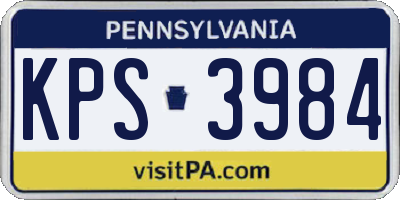 PA license plate KPS3984