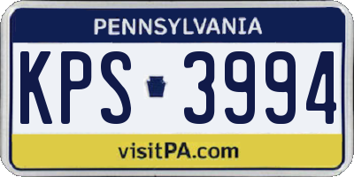 PA license plate KPS3994