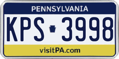 PA license plate KPS3998