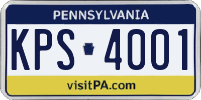 PA license plate KPS4001