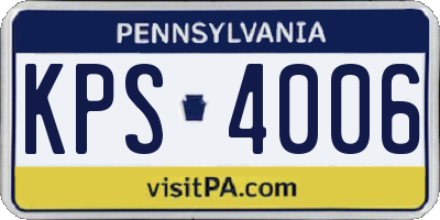 PA license plate KPS4006