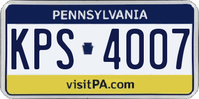 PA license plate KPS4007