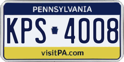 PA license plate KPS4008