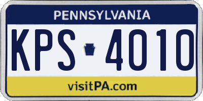 PA license plate KPS4010
