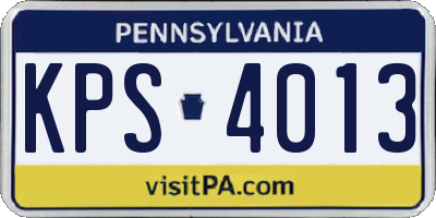 PA license plate KPS4013