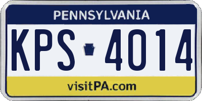 PA license plate KPS4014