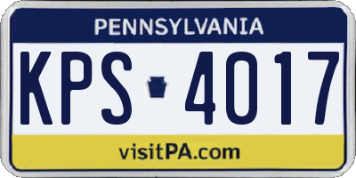 PA license plate KPS4017