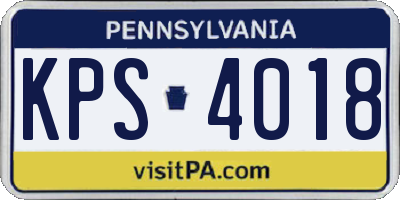 PA license plate KPS4018