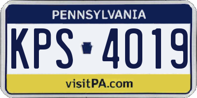 PA license plate KPS4019