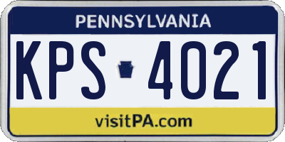 PA license plate KPS4021