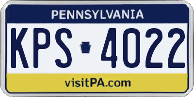 PA license plate KPS4022