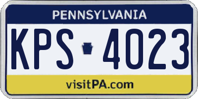 PA license plate KPS4023