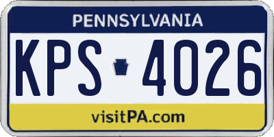 PA license plate KPS4026