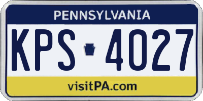 PA license plate KPS4027
