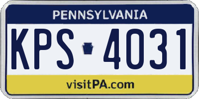 PA license plate KPS4031