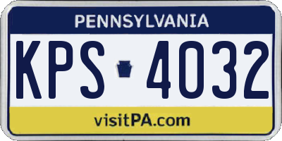 PA license plate KPS4032