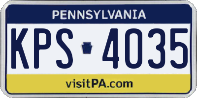 PA license plate KPS4035