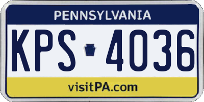 PA license plate KPS4036