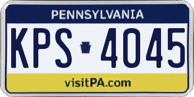 PA license plate KPS4045