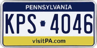 PA license plate KPS4046
