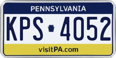PA license plate KPS4052