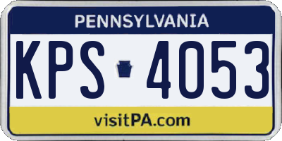 PA license plate KPS4053