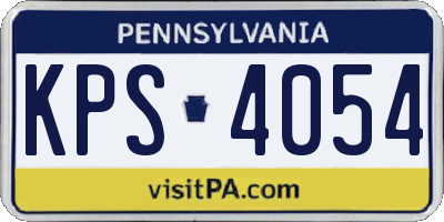 PA license plate KPS4054