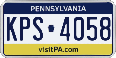 PA license plate KPS4058
