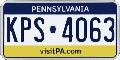 PA license plate KPS4063
