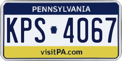 PA license plate KPS4067