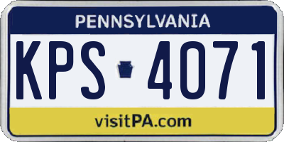 PA license plate KPS4071