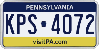 PA license plate KPS4072