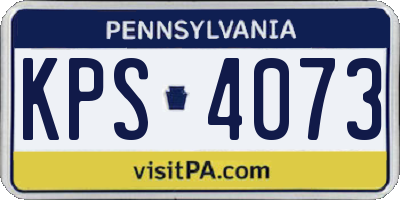 PA license plate KPS4073