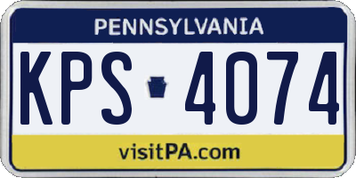 PA license plate KPS4074