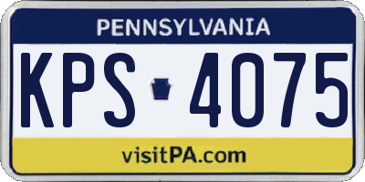 PA license plate KPS4075