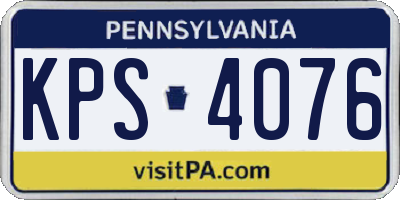 PA license plate KPS4076