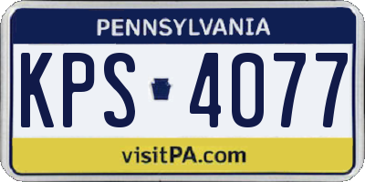 PA license plate KPS4077