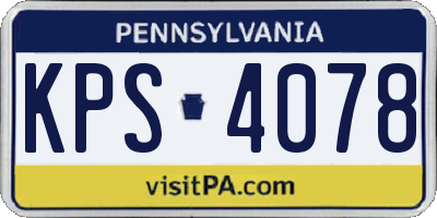 PA license plate KPS4078