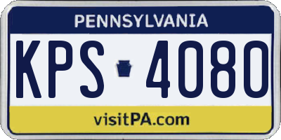 PA license plate KPS4080